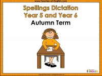 Year 5 and Year 6 Autumn Term Spellings Dictation